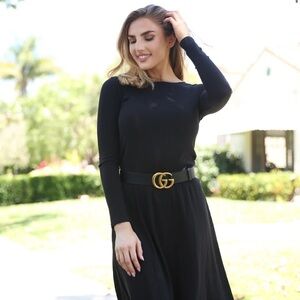 Wukogals Black dolman sleeved ribbed top